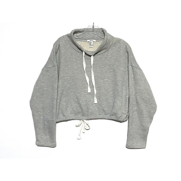 Forever 21 Sweaters - Forever 21 Gray Crop Top Pullover Sweater Drawstring Adjustable Waist Womens S